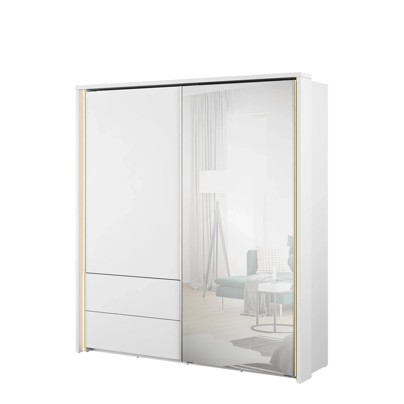 Nowoczesna szafa przesuwna z lustrem i podświetleniem 200 cm cm TAYA