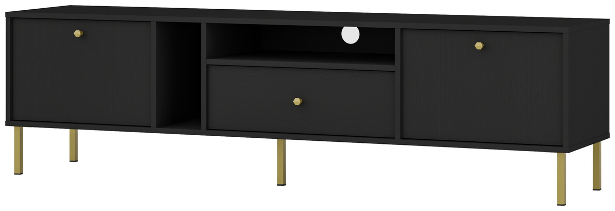 Czarna szafka pod telewizor 180 cm RTV 180 cm TOKEN