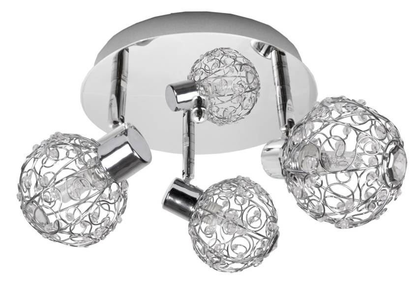Chromowa lampa sufitowa plafon 3-punktowa do salonu COLLAR metal