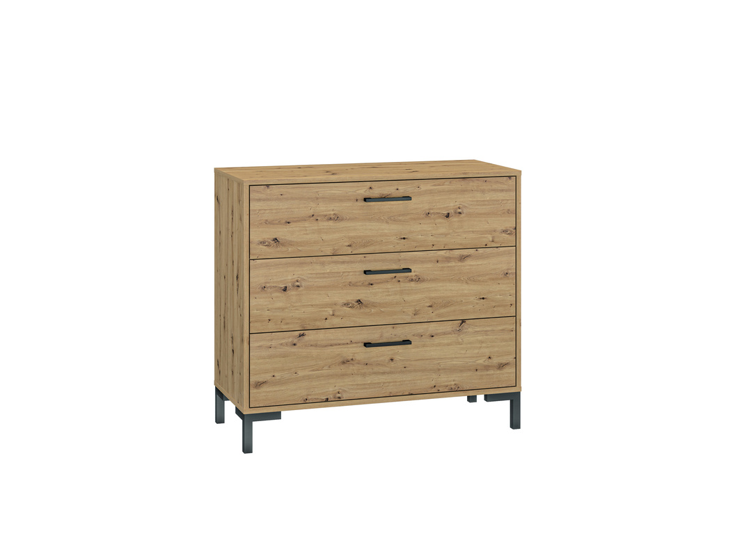 Komoda z szufladami do przedpokoju 90 cm NEVIO dąb artisan