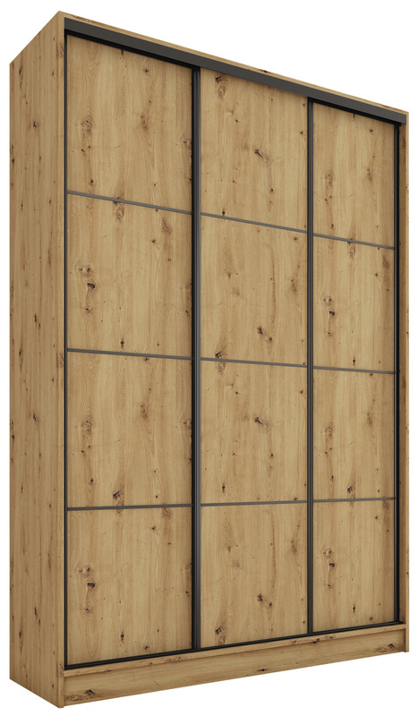 Szafa przesuwna z szufladami 150 cm LOFT MAX dąb artisan