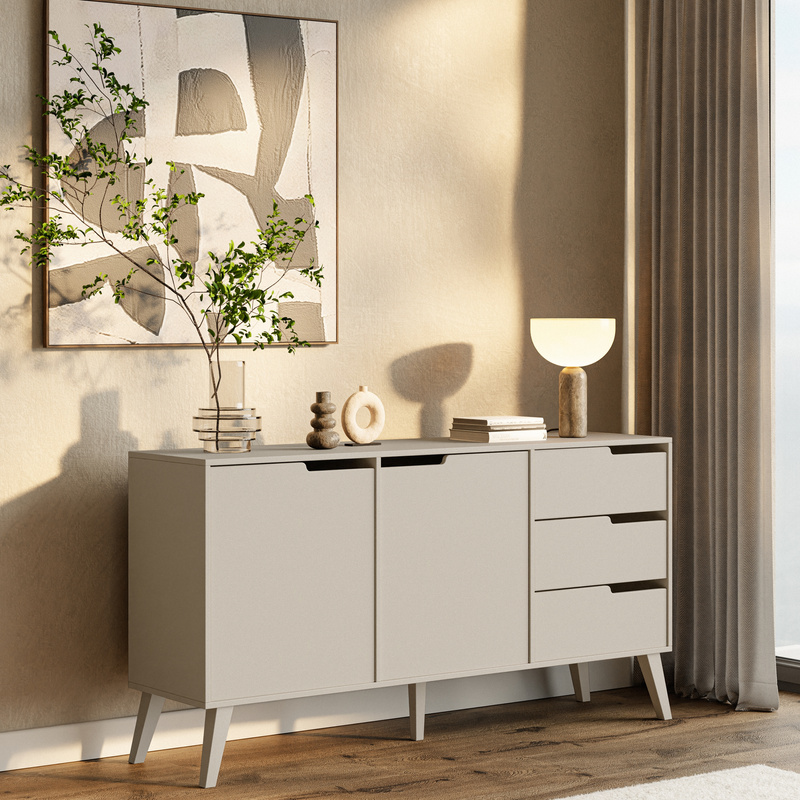 Kaszmirowa komoda z szufladami 160 cm do salonu NIVARO