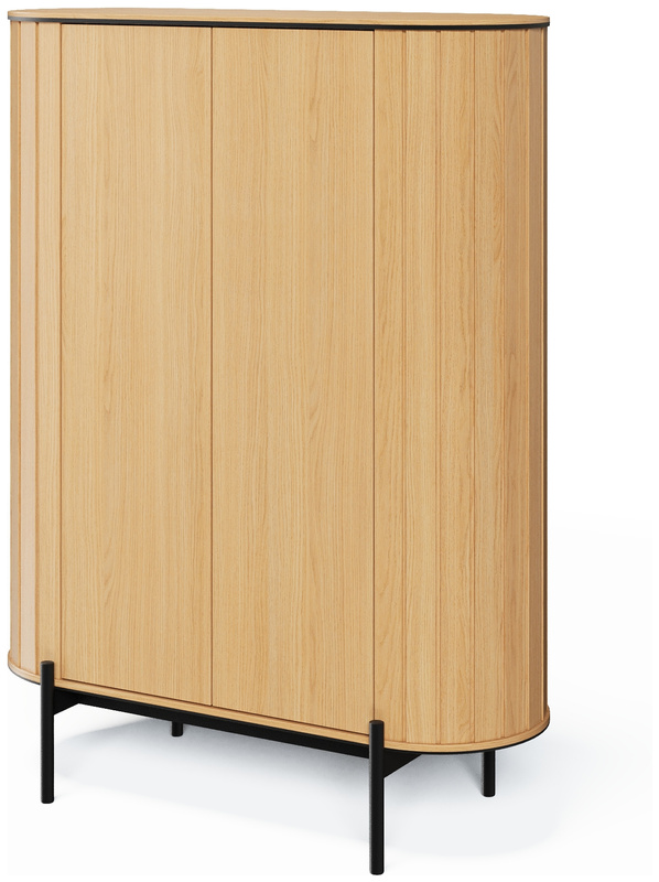 Wysoka dwudrzwiowa komoda do salonu z półkami 107 cm ROTTO