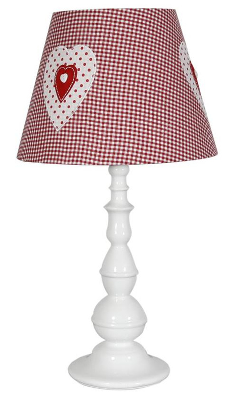 Biało-różowa lampka stołowa vintage do pokoju dziecięcego SWEET 51 cm