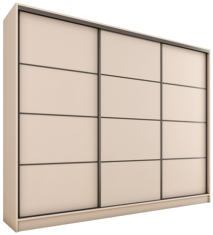 Beżowa szafa przesuwna 250 cm do sypialni LOFT MAX