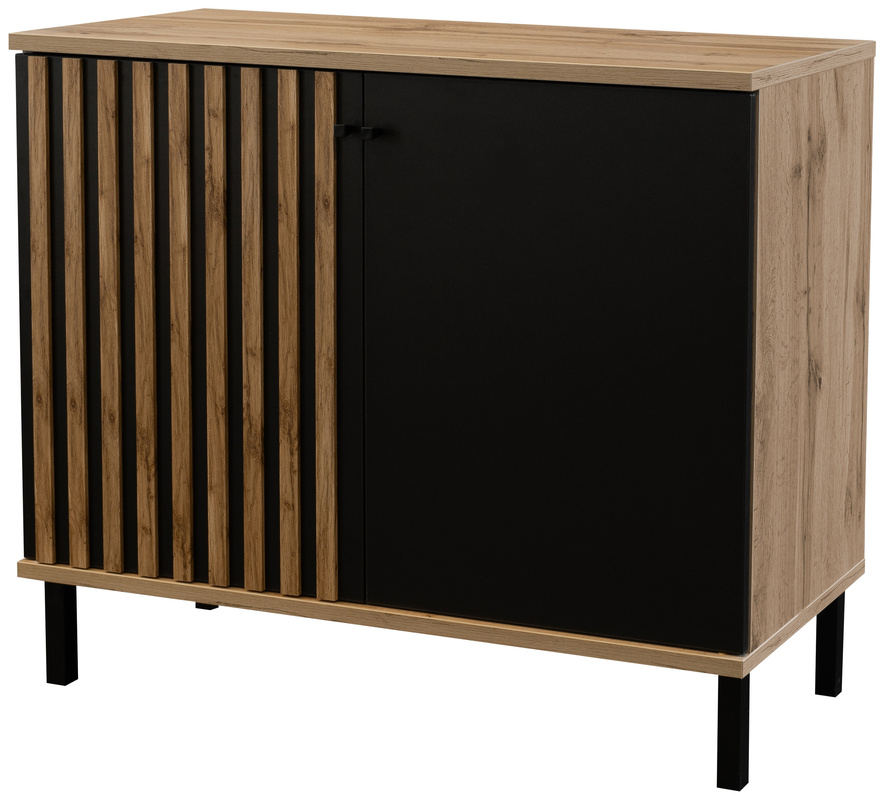 Loftowa dwudrzwiowa komoda z lamelami 100 cm LANDO