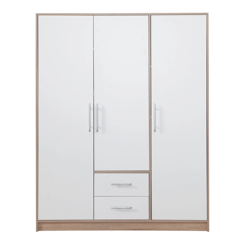 Trzydrzwiowa szafa uchylna z szufladami półki 150 cm SEVAS