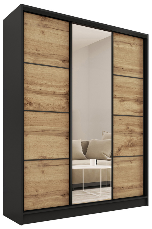 Szafa przesuwna 150 cm dąb wotan LOFT