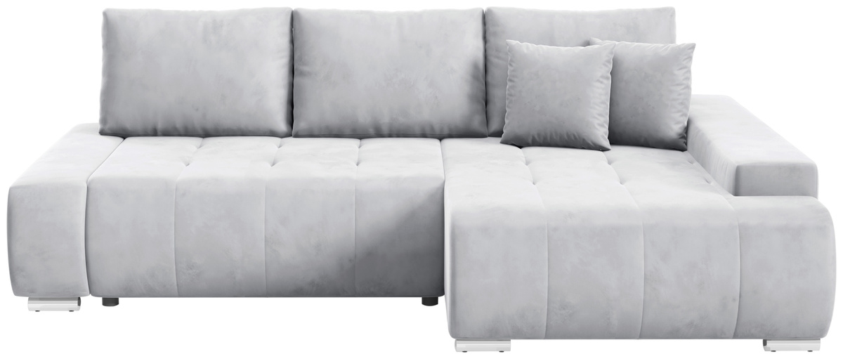 Szara kanapa narożna z funkcją spania do salonu VANESSA