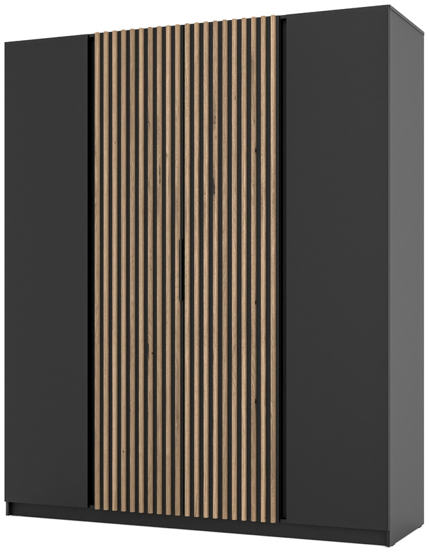 Loftowa szafa czterodrzwiowa z lamelami do sypialni 200 cm KARAT