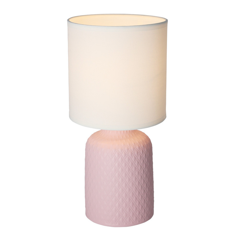 Różowa lampa stołowa nocna do sypialni INER skandynawska