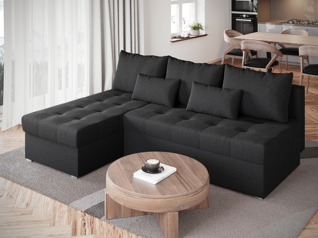 Szary rozkładany narożnik z funkcją spania do salonu HOT SLIM