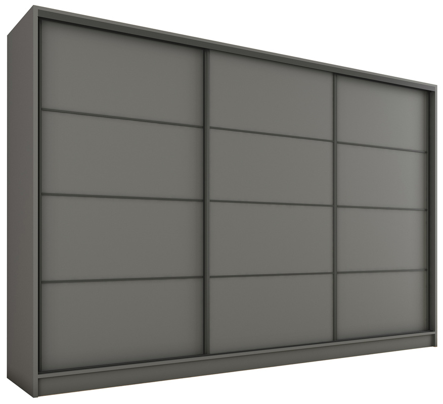 Szafa przesuwna trzydrzwiowa 280 cm LOFT grafitowa