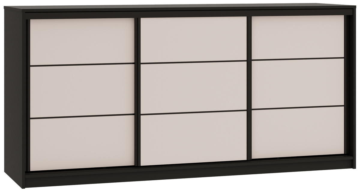 Komoda przesuwna do sypialni z drążkiem i szufladami 200 cm LOFT