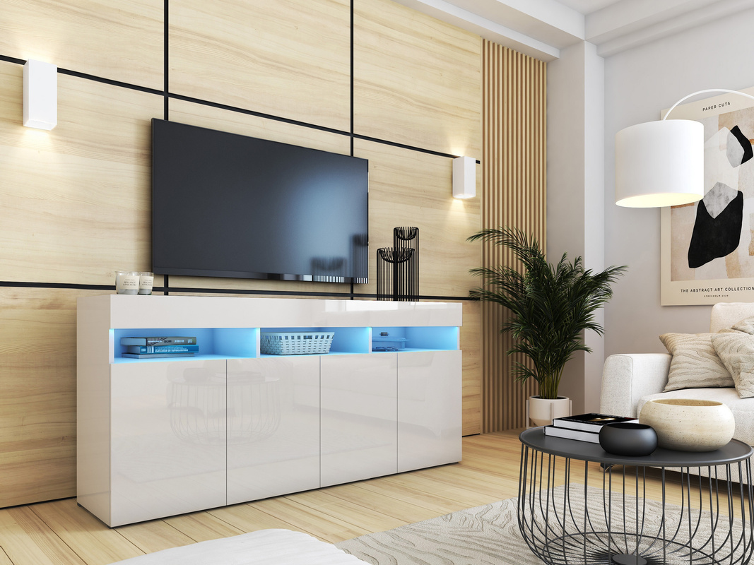 Komoda biała połysk 175 cm PREMIUM