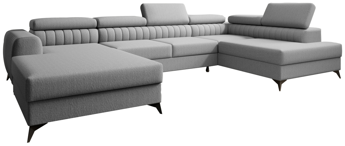 Nowoczesna duża szara kanapa rogowa PAULLETTO U