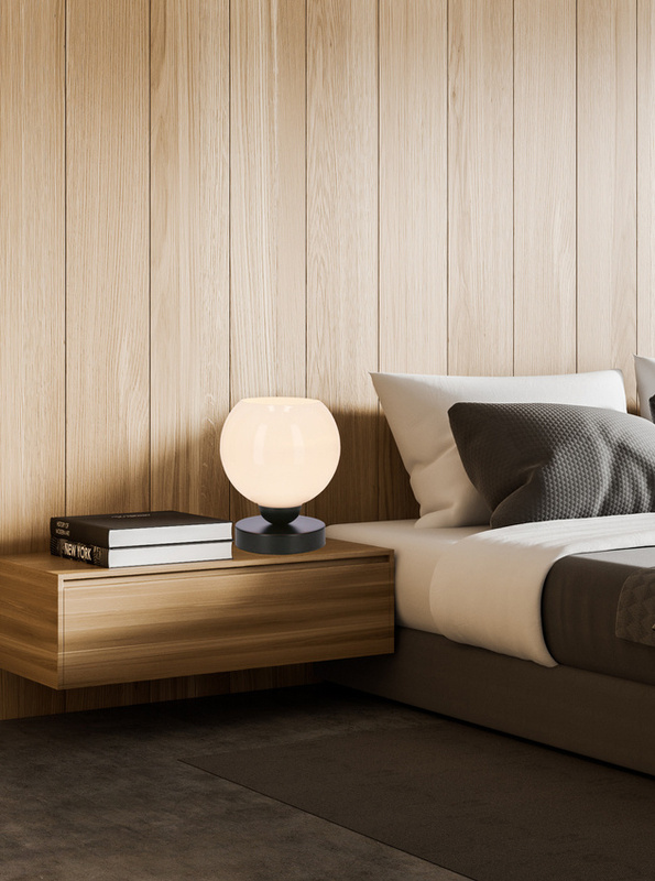 Czarna lampa stołowa na biurko do salonu CALDERA E27