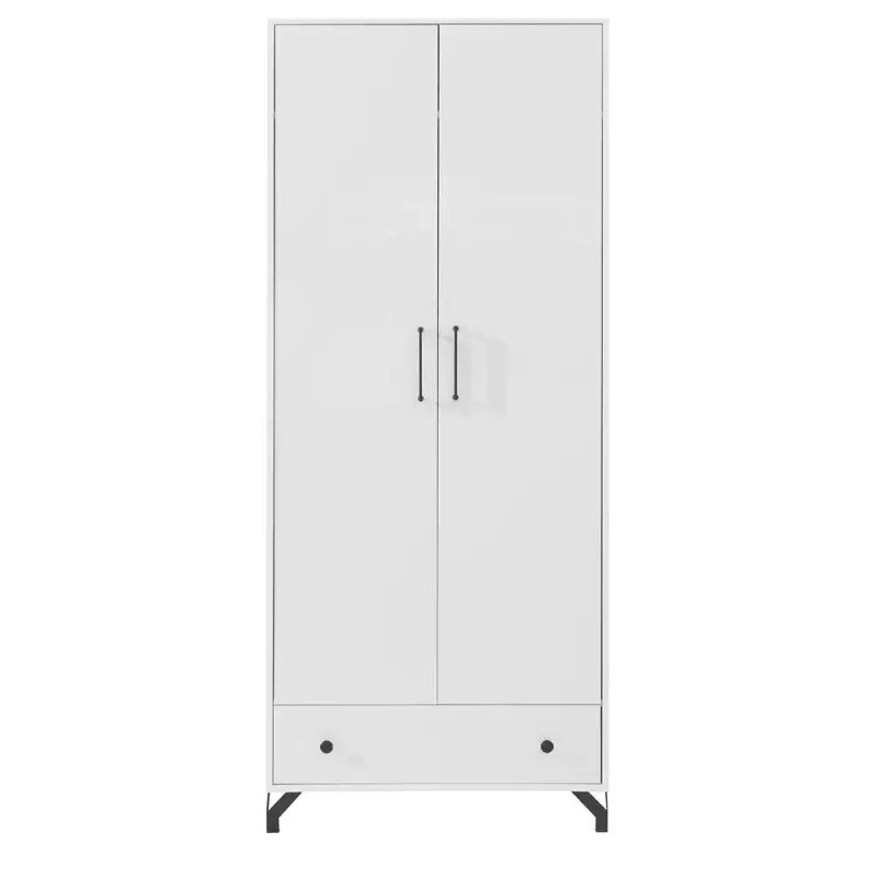 Biała szafa dwudrzwiowa 80 cm BOMBAY