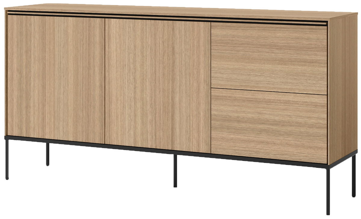 Dwudrzwiowa komoda z szufladami do salonu 167 cm VISSO