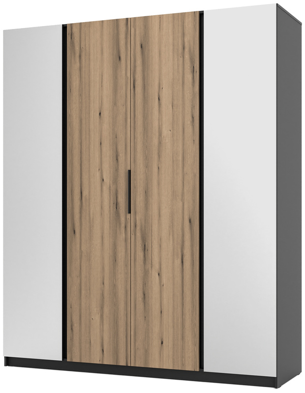 Szafa czterodrzwiowa z lustrem i półkami 200 cm KARAT