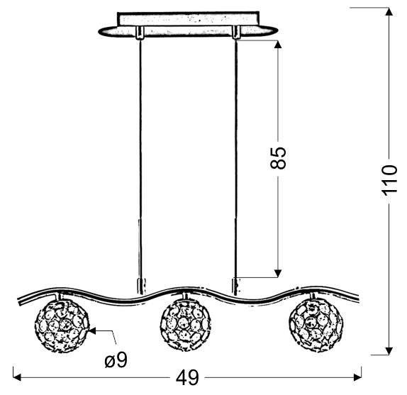 Srebrna lampa wisząca do salonu i jadalni STARLET metal