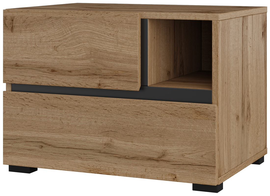 Stolik nocny do sypialni z szufladami 55 cm CROSS