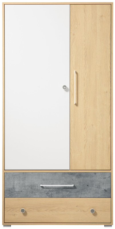 Dwudrzwiowa szafa młodzieżowa 90 cm z szufladami SLEEK