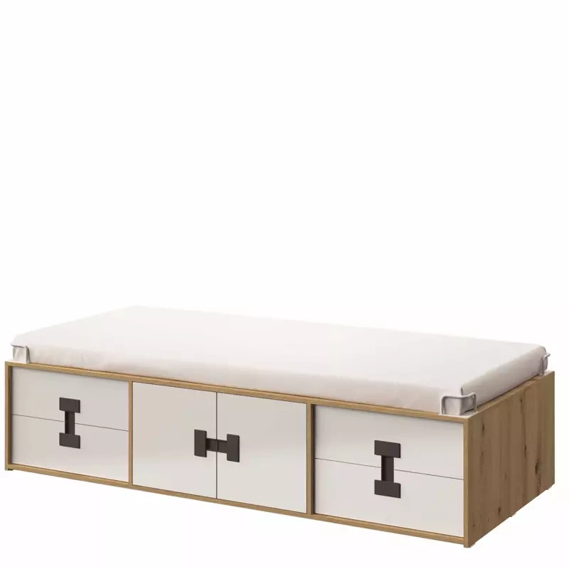 Wysokie łóżko 90 cm x 200 cm Dąb Artisan INDEKS