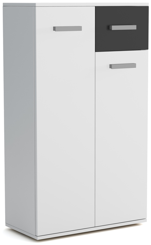 Wąska komoda dwudrzwiowa do przedpokoju z szufladą JOVITA