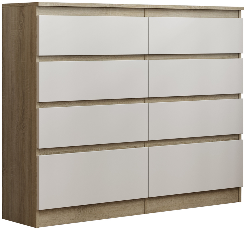 Nowoczesna komoda z szufladami 120 cm AMPARO dąb sonoma