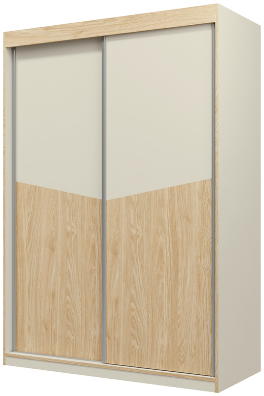 Szafa przesuwna 150 cm nowoczesna AMADEO szary beż