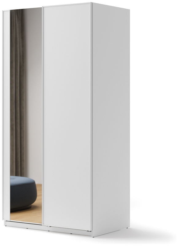 Biała nowoczesna szafa przesuwna z lustrem 120 cm MAXI