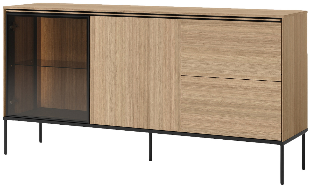 Dwudrzwiowa komoda z szufladami do salonu 167 cm VISSO