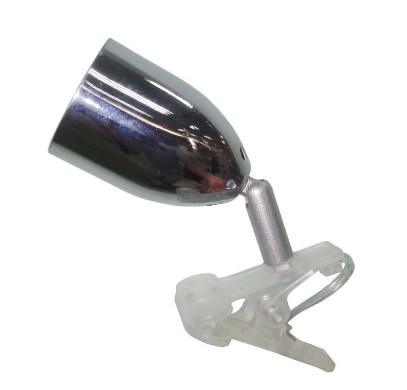 Srebrna lampka biurkowa LED na klips do biurka CLIP