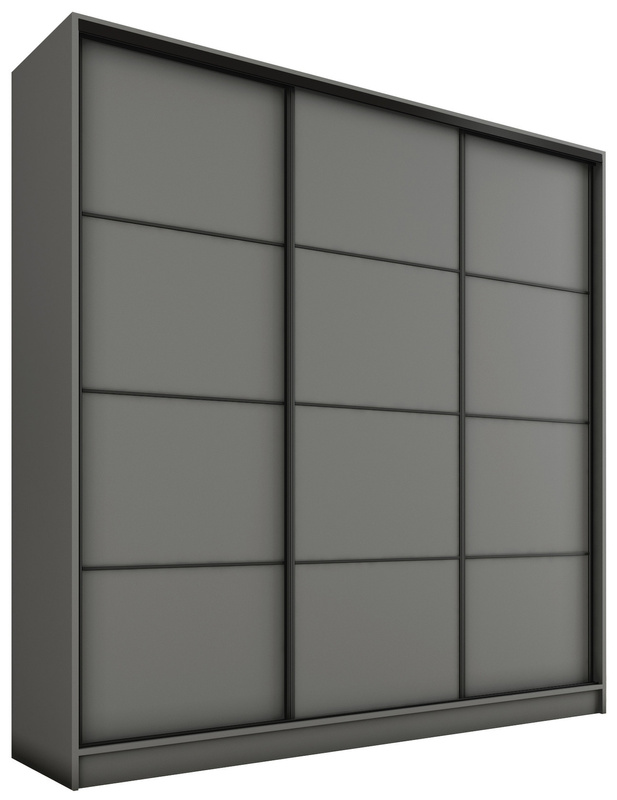 Grafitowa szafa przesuwna do sypialni 200 cm LOFT MAX