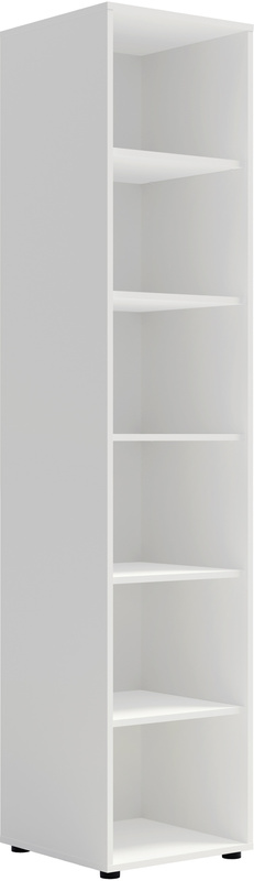 Regał na książki z półkami do pokoju 45 cm biały MAXIDO