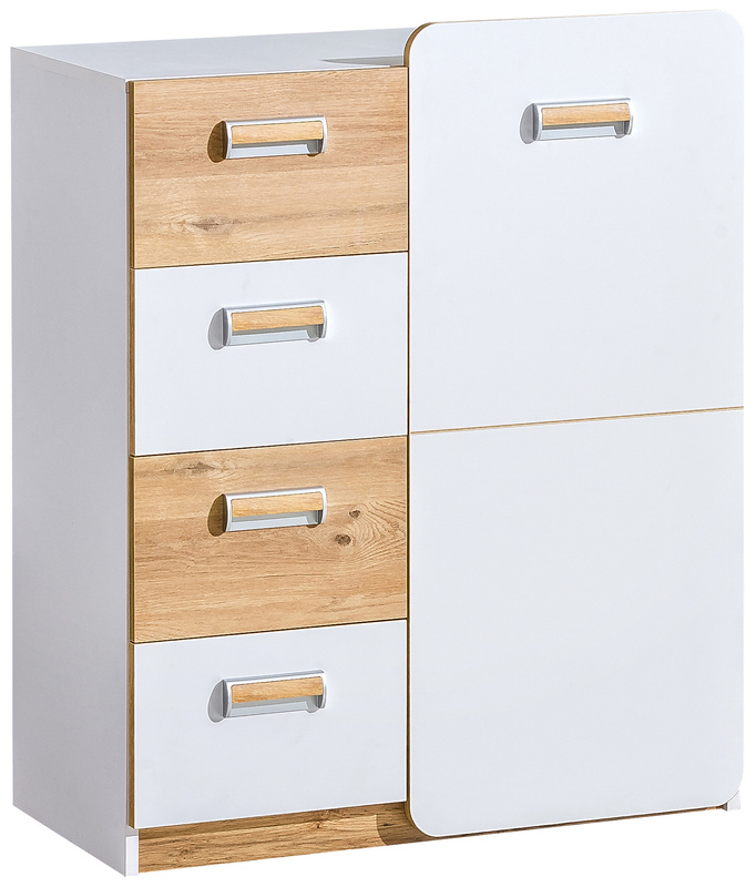 Nowoczesna komoda z szufladami do pokoju dziecięcego 80 cm LUMINOUS biały