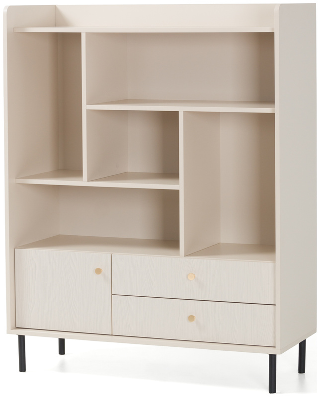 Komoda regał na książki z szufladami 103,5 cm GAVIA beż piaskowy