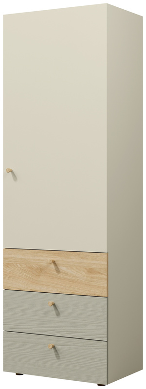 Młodzieżowa szafa jednodrzwiowa 60 cm z szufladami YOKO