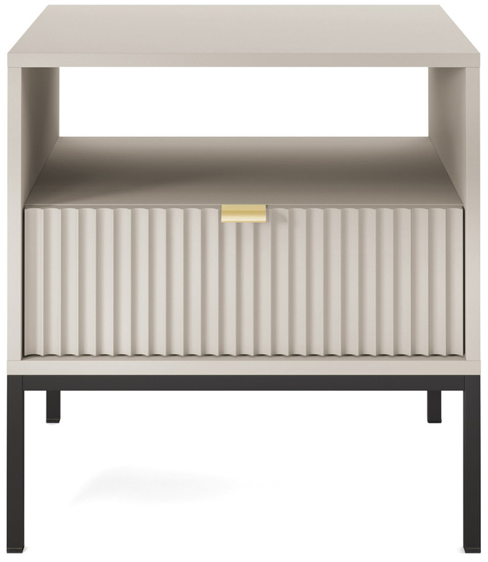 Szafka nocna z szufladą AVANTI cashmere ryflowany front