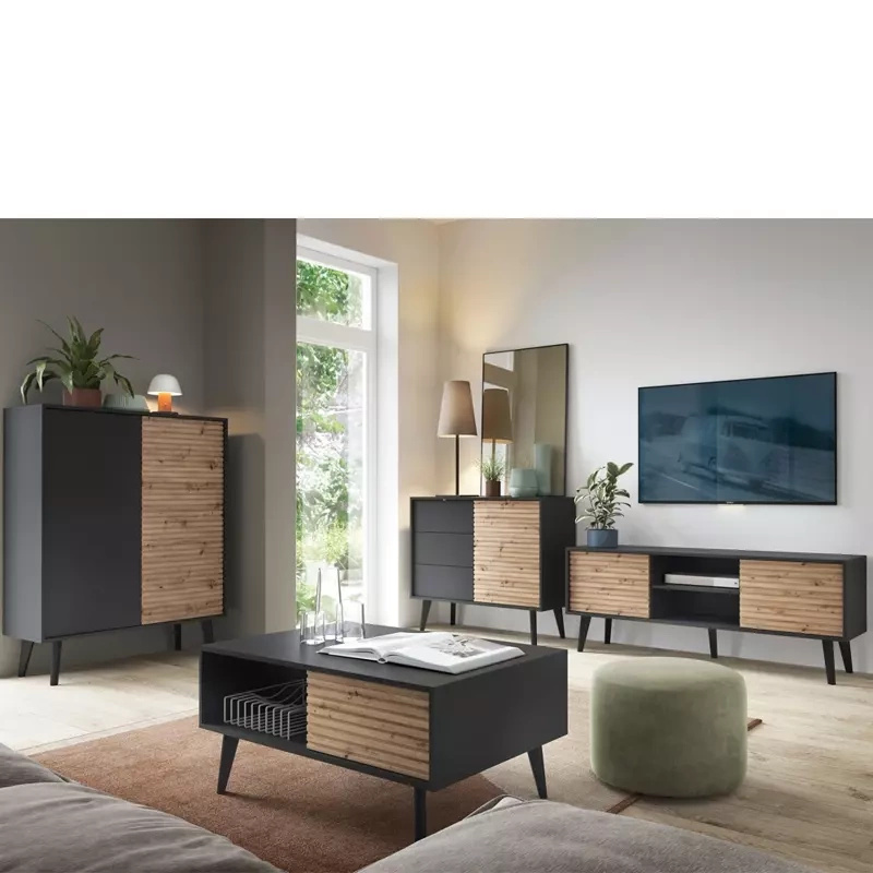 Nowoczesny komplet mebli z komodą do salonu VITERBO