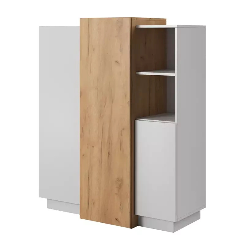 Nowoczesna komoda biały dąb złoty ELMO