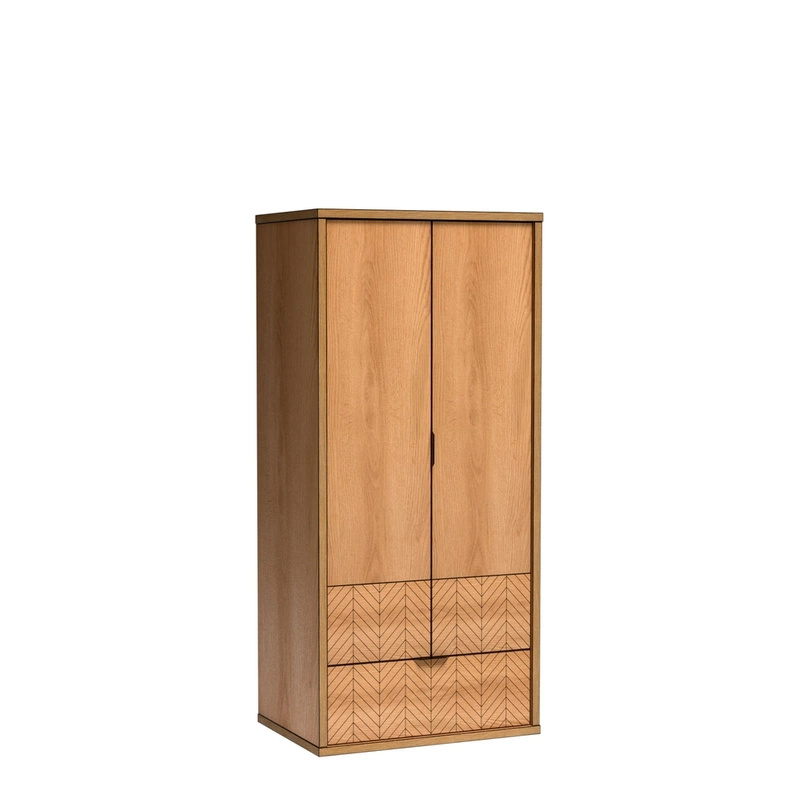 Szafa do sypialni z szufladą 86 cm FONETTI dąb karmel