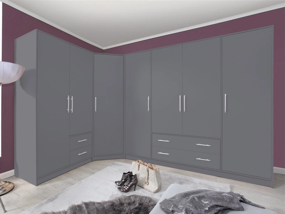 Nowoczesne szafy do sypialni SEVAS półki szuflady