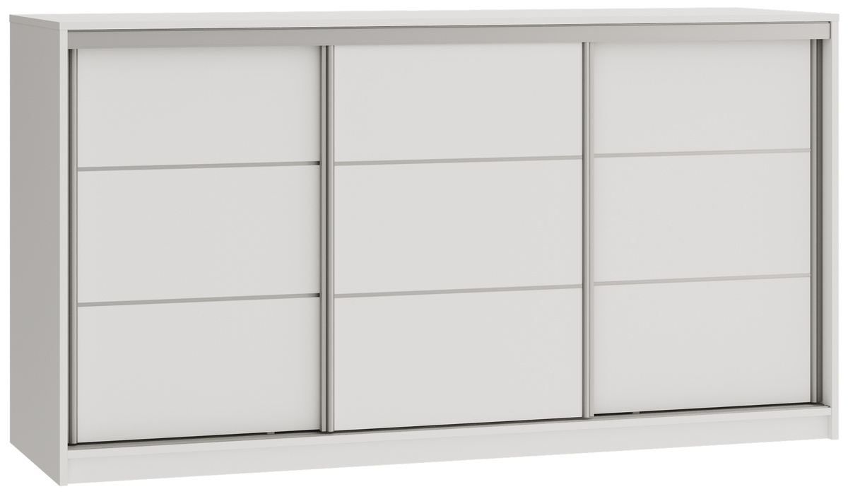 Biała komoda przesuwna 180 cm z szufladami i drążkiem TOP