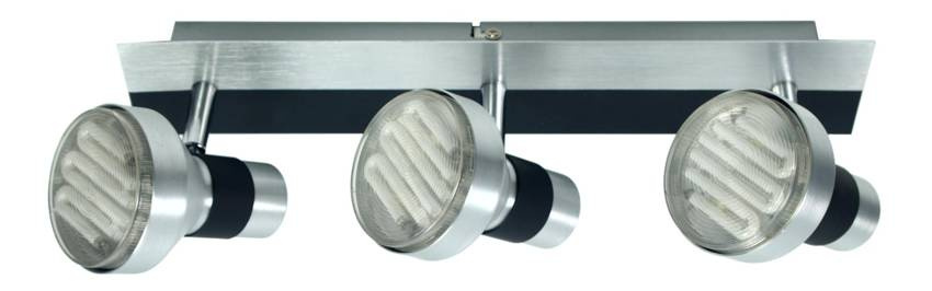 Czarna lampa ścienna listwa 3x9W nad lustro SORTHA aluminium