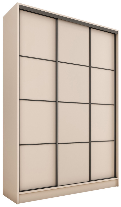 Beżowa trzydrzwiowa szafa przesuwna 150 cm LOFT MAX