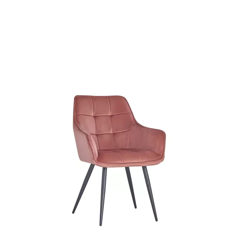 Różowe krzesło tapicerowane LORAS