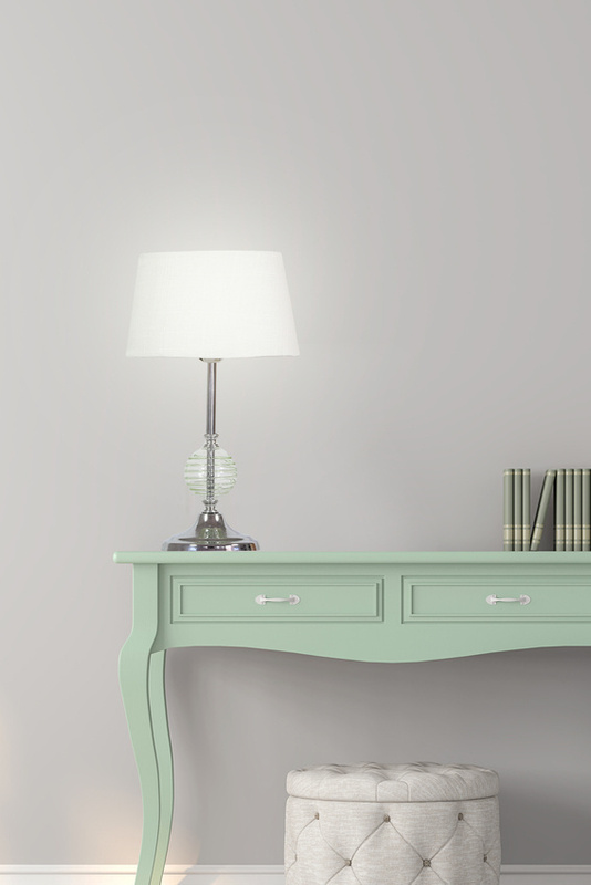 Biała lampka stołowa gabinetowa do biurka FERO metal z abażurem