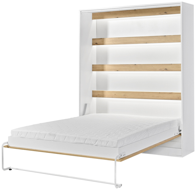 Duży półkotapczan 160x200 cm pionowy ze stelażem do sypialni PULSA dąb artisan